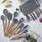 19-Piece Cooking Utensils and Knife Block Set Copper Hecuba